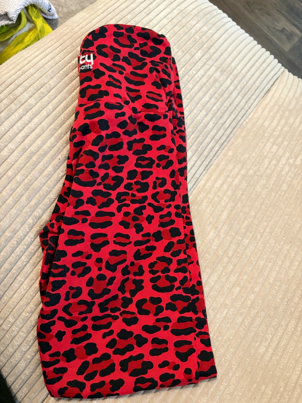 Red leopard workout leggings